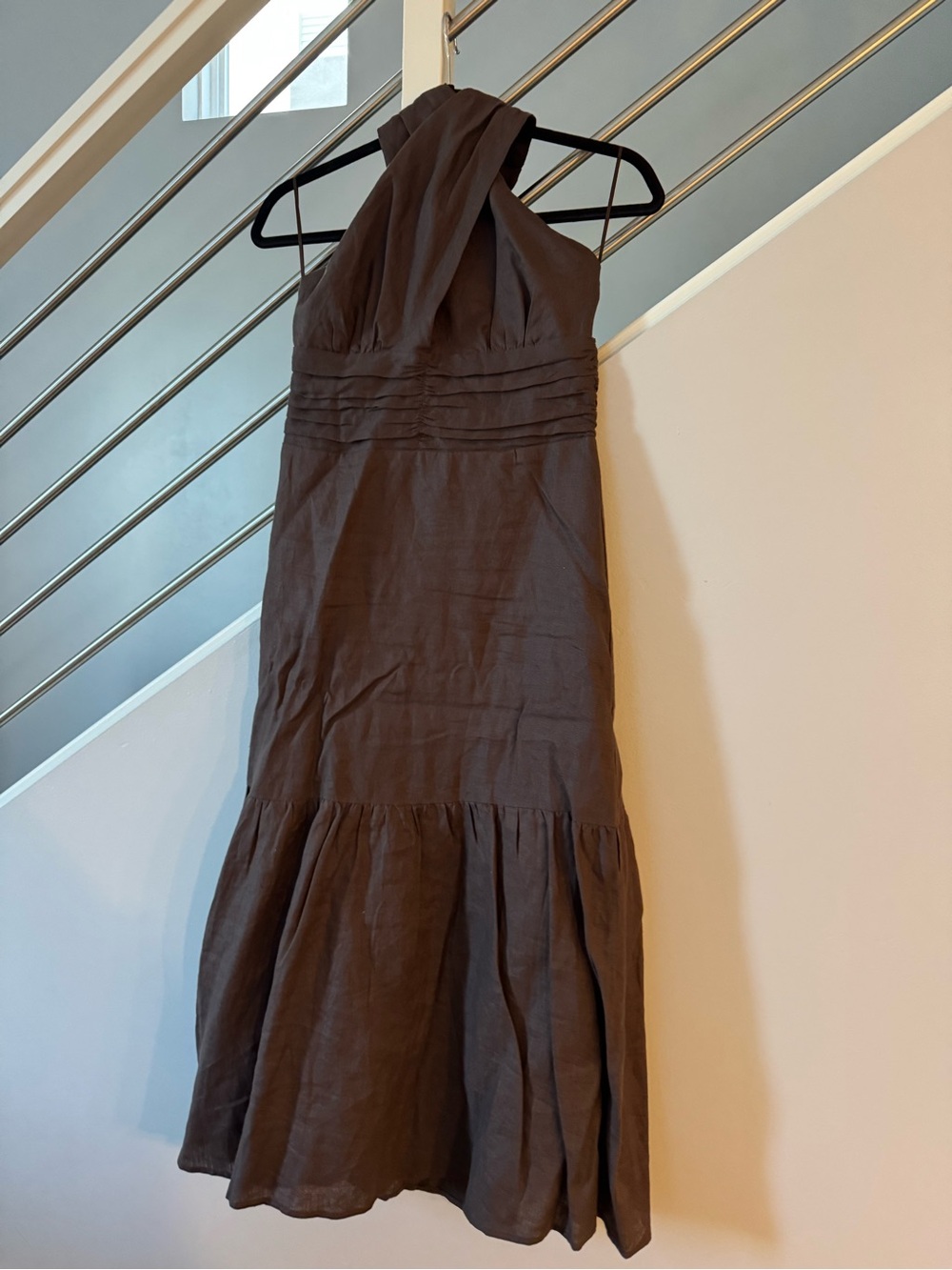 DISSH Chocolate Brown Halter Midi Dress